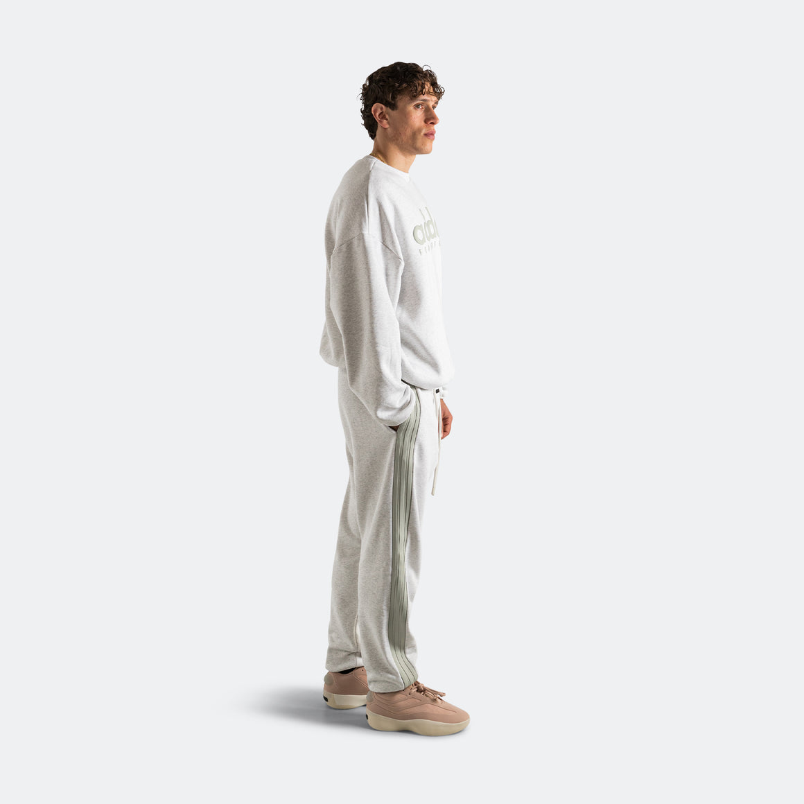 adidas - Athletics Heather Cotton Fleece Sweatpant - Light Grey - UP THERE