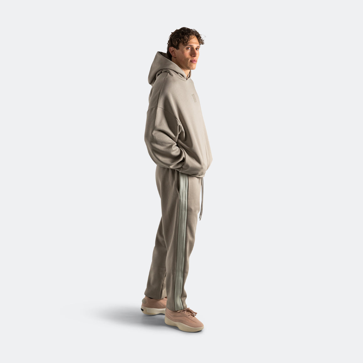 adidas - Athletics Solid Cotton Fleece Hoodie - Putty Beige - UP THERE